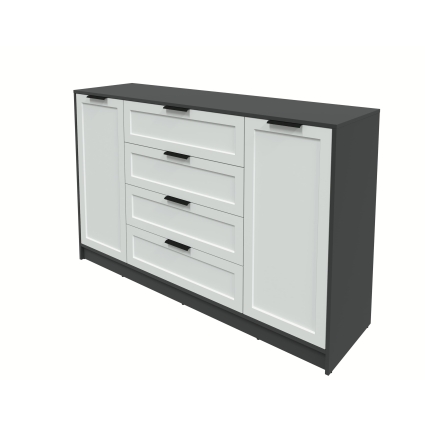 Тумба Тренд КТ-Т160 (Антрацит ЛДСП/ Грэй ЛМДФ) Ш1600 В1020 Г451